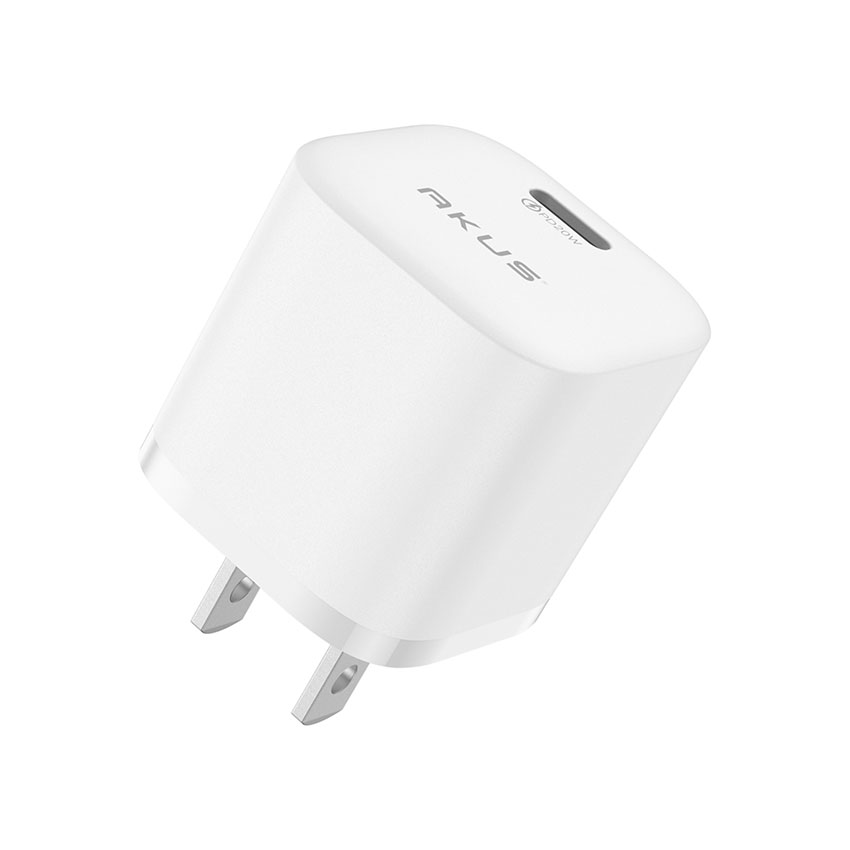 Củ sạc nhanh AKUS-S20Pro 20W Mini - 01 CỔNG USB TYPE C - MÀU TRẮNG