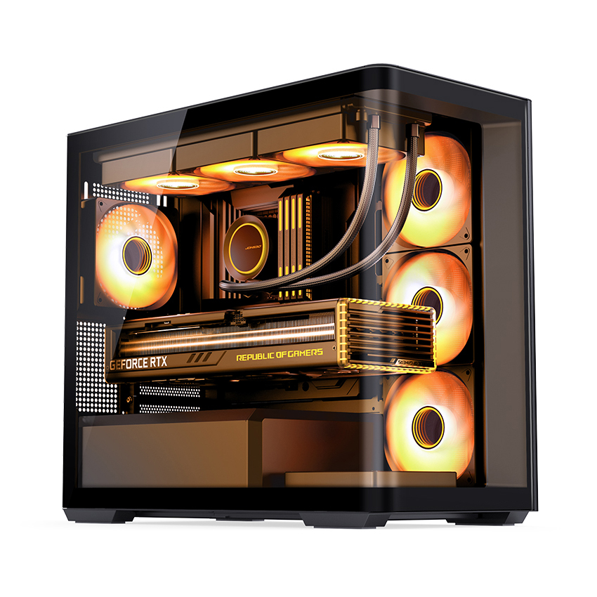 Vỏ case JONSBO D300 BLACK (mATX/Mid Tower/Màu Đen/Kính Cong)
