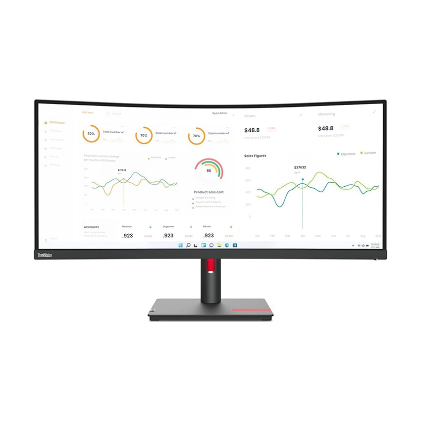 Màn hình Lenovo ThinkVision T34w-30 (34 inch/QHD/VA/60Hz/4ms/USB-C/Cong) (63D4GAR1WW)
