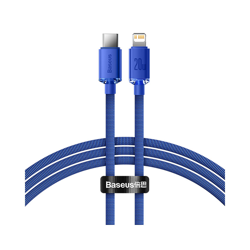 Cáp Baseus Crystal Shine USB-C to Lightning 1.2M Blue