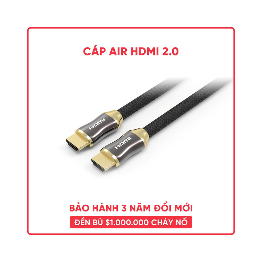 Cáp air HDMI 2.0 Feeltek CAH500BMH41F bọc nylon + vỏ kim loại hỗ trợ 4k@60hz - dài 5m