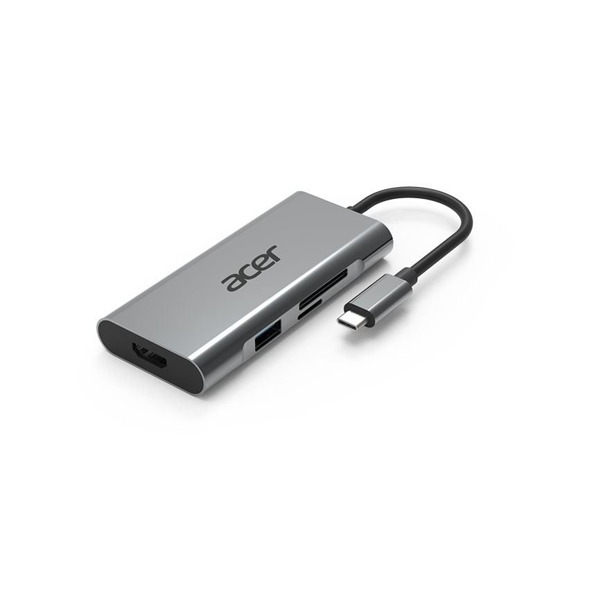 Bộ chuyển đổi 7 trong 1 Acer mini dock ZL.DCK11.023  (từ usb type c sang hdmi + usb 3.0 + sd + micro sd + pd)