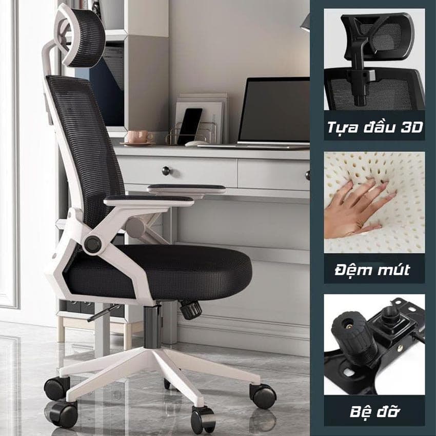 Ghế Công Thái Học Xiaomi Manson Ergonomic - Trắng lưới đen