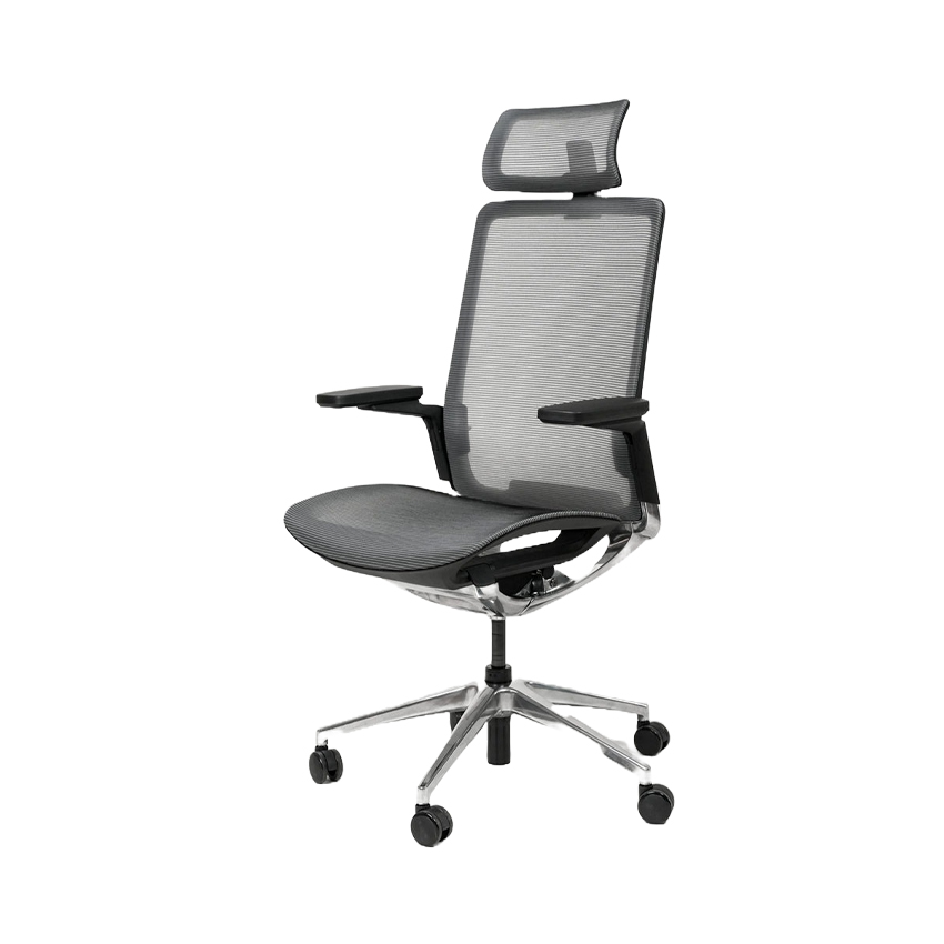 Ghế công thái học HyperWork Sleek (Khung đen, lưới xám)