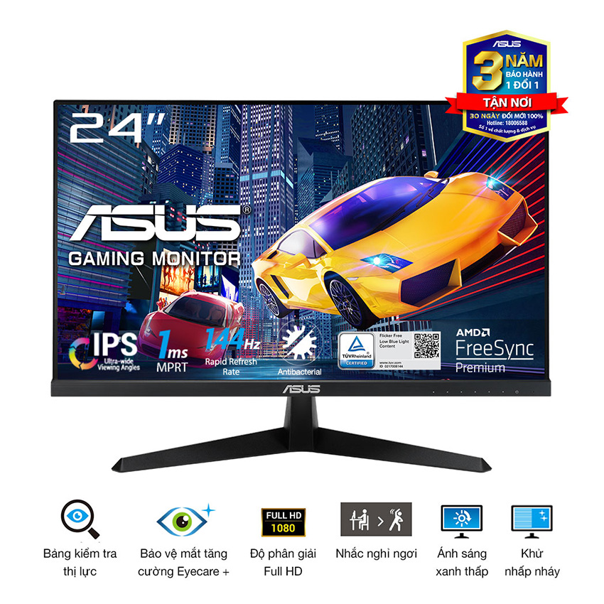 Màn hình Gaming ASUS VY249HGE (23.8  inch/FHD/IPS/144Hz/1ms) - Cũ đẹp ( Không vỏ hộp, kèm cáp, nguồn)