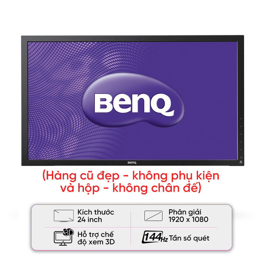 Màn hình BenQ XL2420Z (24 inch/FHD/WLED/TN/350cd/m²/DP+VGA+HDMI+USB+DVI-D/60Hz/1ms/3D) - Cũ đẹp ( Không vỏ hộp PK, không chân đế )