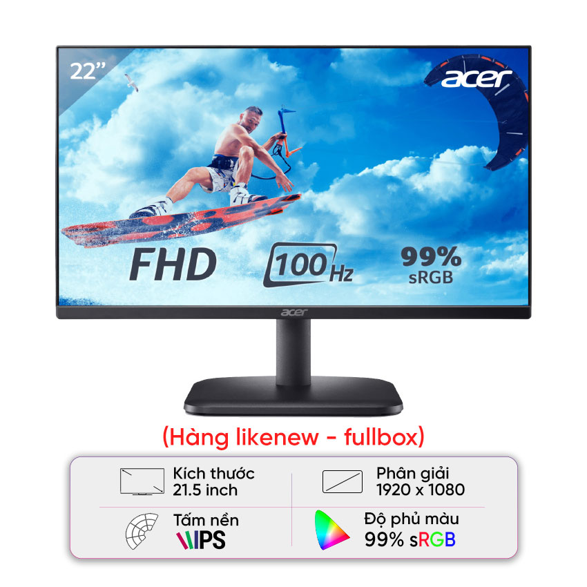 Màn hình Acer EK221Q E3 (21.5 inch/IPS/100Hz/1ms) - Likenew (Full box)