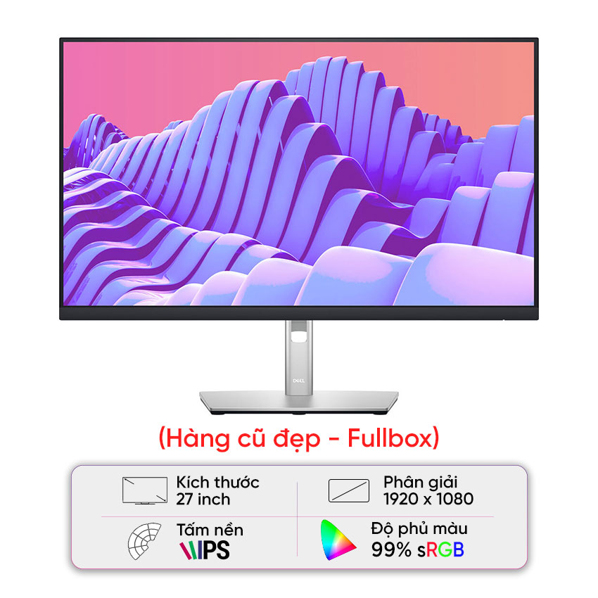Màn hình Dell P2722H (27inch/FHD/IPS/60Hz/8ms/300nits/HDMI+DP+VGA+USB) - Cũ đẹp (Box, không kèm cáp HDMI)