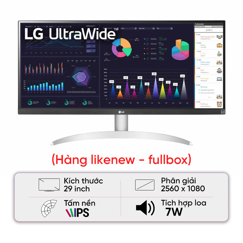 Màn hình LG 29WQ600-W (29 inch/FHD/IPS/100Hz/1ms/Loa) - Likenew (Full box)