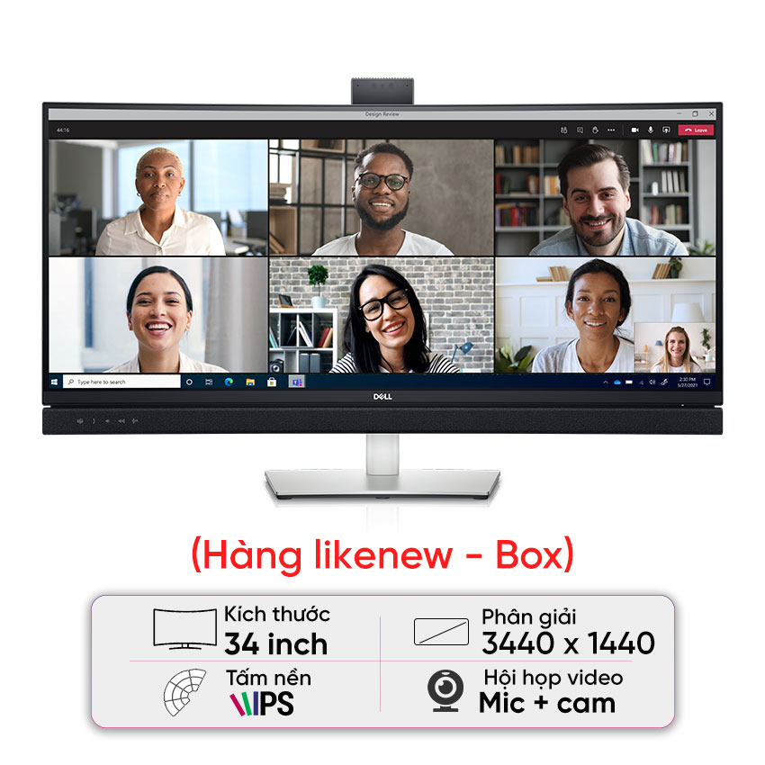 Màn hình Dell C3422WE (34 inch/WQHD/IPS/60Hz/5ms/RJ45/USB C/Cong) - Likenew (Box)