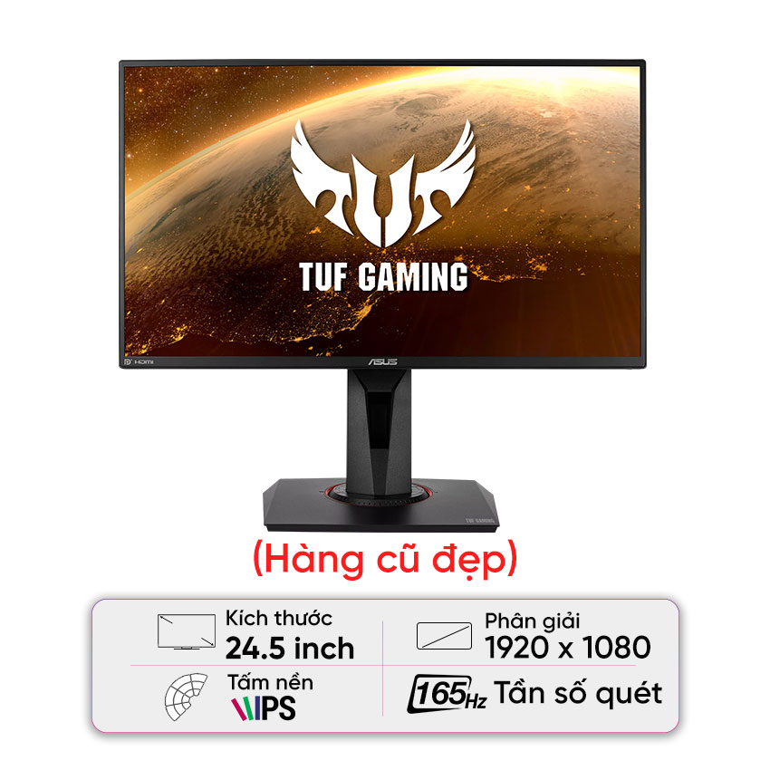 Màn hình Gaming Asus TUF VG259QR (24.5 inch/FHD/IPS/165Hz/1ms/Loa) - Cũ đẹp (Box)