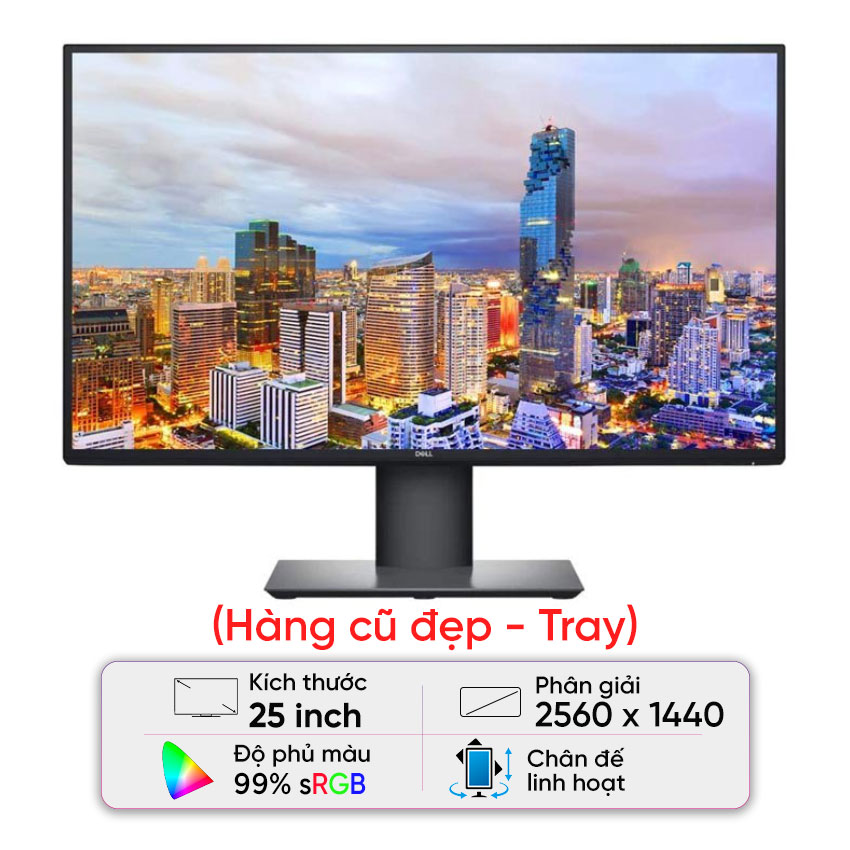 Màn hình Dell U2520D (25 inch/QHD/IPS/60Hz/5ms) - Cũ đẹp (Tray, không phụ kiện)