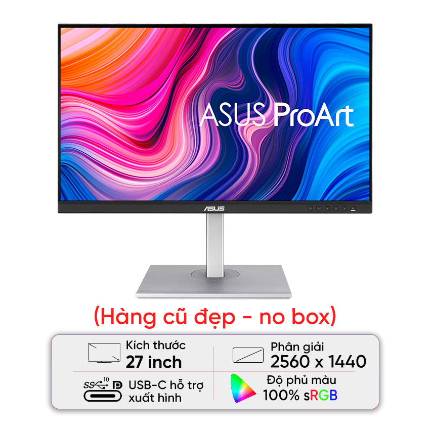 Màn hình Asus ProArt PA278CV (27 inch/WQHD/IPS/75Hz/5ms/USB TypeC) - Cũ đẹp (Tray, kèm cáp DP, nguồn)